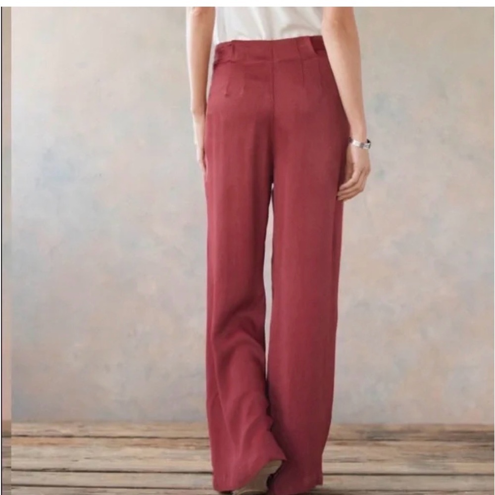 Sundance Wide Leg Pants | Size P4 | Tie Waist | Mauve Pink - Picture 2 of 9